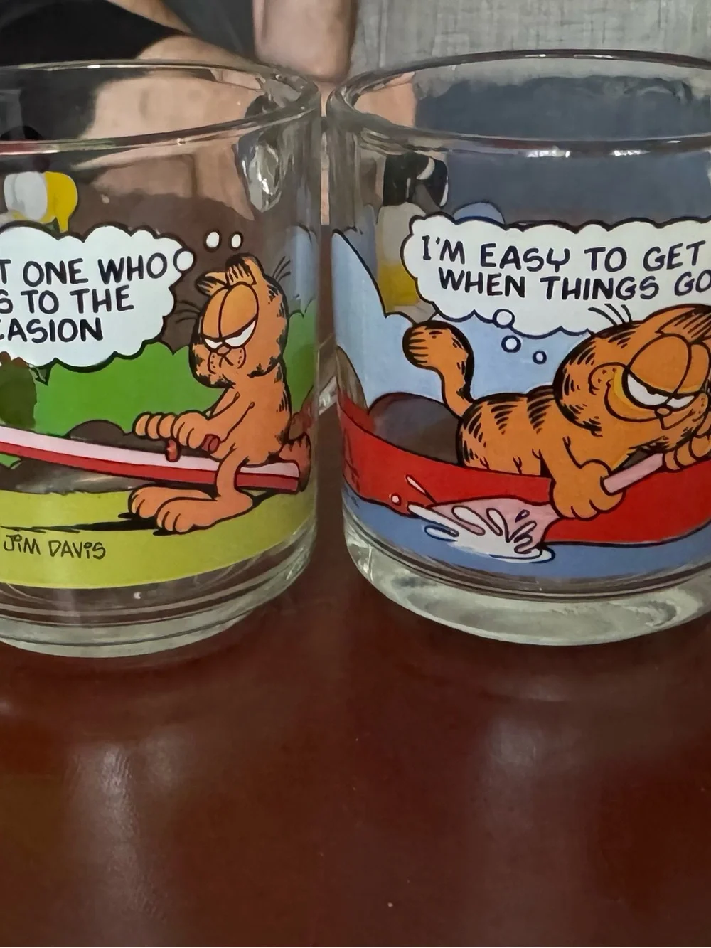 McDonald's Clear Glass Tumblers with Orange Cartoon Character Artwork (Set of 2)